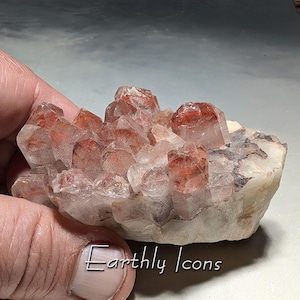 Quartz with Red Hematite from Jiangxi Province, China; Hematoid Quartz Cluster; Red Quartz Crystal Cluster; Red Quartz Phantoms