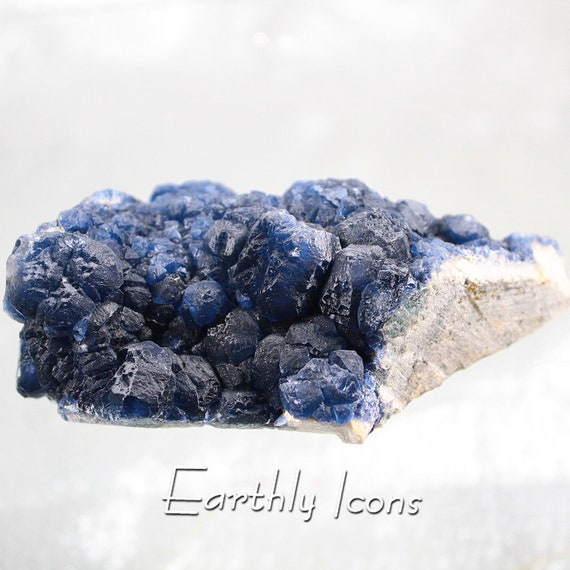 Blue Fluorite Specimen from Inner Mongolian; Mongolian Flourite Specimen; Raw Fluorite Cluster; Botryoidal Blue Fluorite Specimen