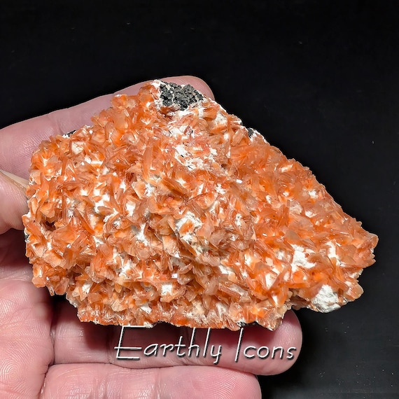 Red Heulandite on Mordenite from Poona District, India; Raw Heulandite Crystal Cluster; Heulandite Mineral Specimen; Decorator Display