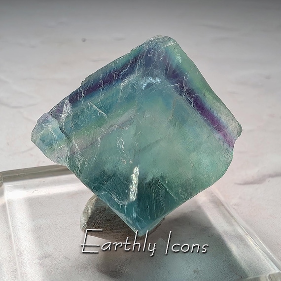 Natural Green and Purple Fluorite Octohedran from China; Fluorite Crystal Specimen; Multi Color Fluorite Crystal; Raw Fluorite Crystal