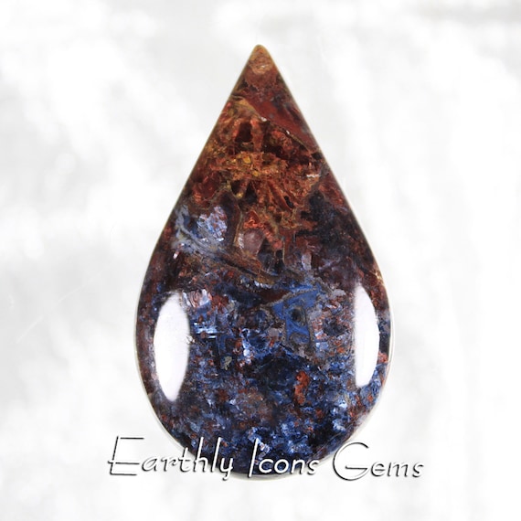 Red, Gold and Blue Chinese Pietersite Designer Cut Cabochon