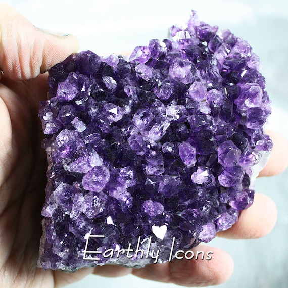 Deep Purple Amethyst Crystal Cluster; Amethyst Raw Crystal Cluster; Home Decor Crystal Gift; Reiki Healing Spiritual Protection Crystal