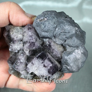 Fluorite and Galena (985g) Purple Rain Pocket, Lady Annabella Mine; Raw Purple Fluorite; Lady Annabella Purple Fluorite; English Fluorite
