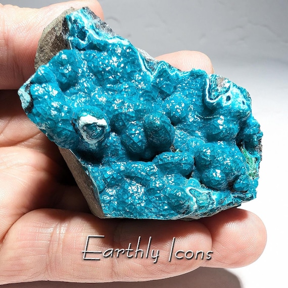 Botryoidal Gem Silica Chrysocolla with Atacamite from Atacama Region, Chile