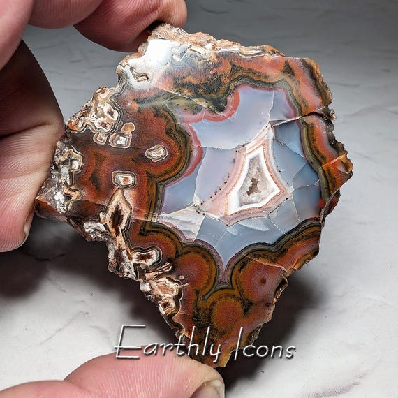 Turkish Stick Agate Polished Specimen Slab; UV Reactive
