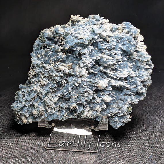 Spiky Blue Chalcedony from Jalgaon District, India; Mineral Display Specimen; Raw Chalcedony