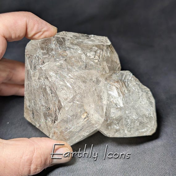 Large Skeletal Twinned Herkimer Diamond from Diamond Acres, Fonda, New York; Raw Herkimer Diamond