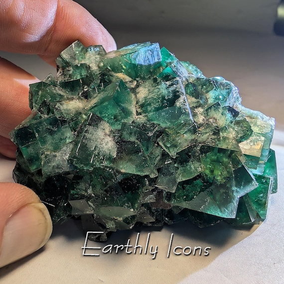 Fluorite from The Hidden Forest Pocket, Diana Maria Mine, Frosterley, Weardale, Co. Durham, England; Fluorite Cluster; English Fluorite