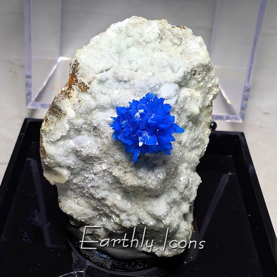 Full Flower of Rare Pentagonite from Maharashtra, India; Blue Mineral Crystal; Metaphysical Mineral; Transformational Energy Crystal