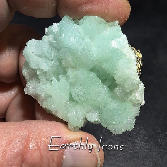 Green Aragonite Mineral Specimen; Raw Aragonite; Green Aragonite Crystals