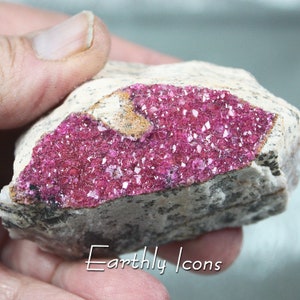 Druzy Pink Cobalto Calcite; Cobaltoan Calcite; Cobaltocalcite; Cobalto Calcite Crystal Cluster Specimen