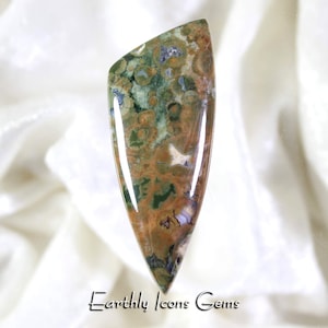 SALE PRICE - Rainforest Jasper Designer Cut Cabochon, Designer Cabochons