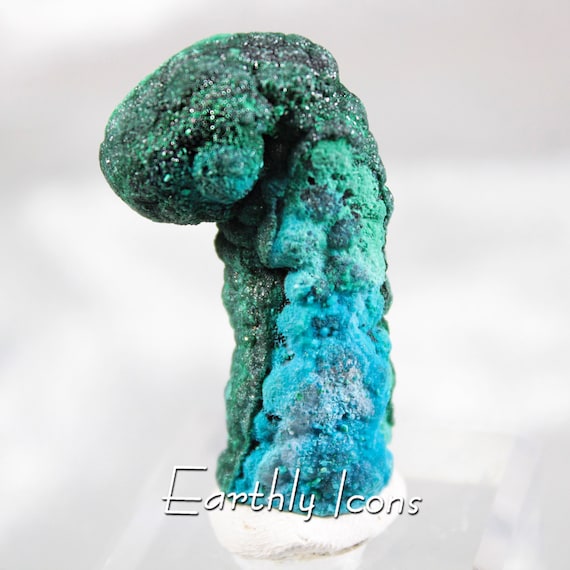 Ultra Rare Malachite and Chrysocolla Stalactite Collector Specimen