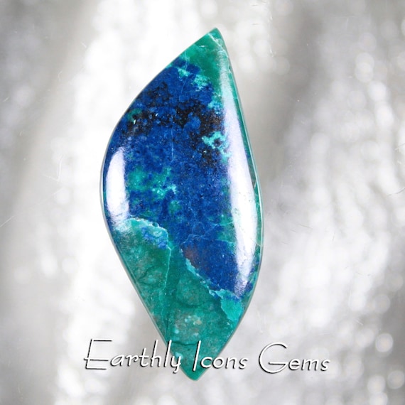Azurite and Malachite Designer Cut Cabochon, Designer Cabochons