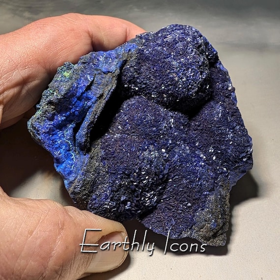 Large Glittering Azurite from Liufengshan Mine, Anhui Province, China; Azurite Crystals; Raw Azurite; Druzy Azurite