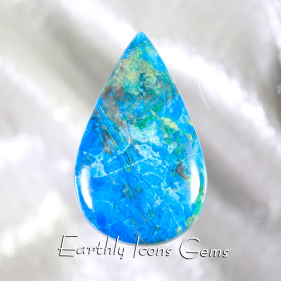 Peruvian Chrysocolla Designer Cut Cabochon, Designer Cabochons