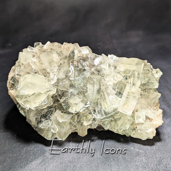 Large Gemmy Apophyllite with Stilbite (879g) from India; Apophyllite Crystals; Apophyllite and Stilbite Crystals; Zeolite Combo Specimen