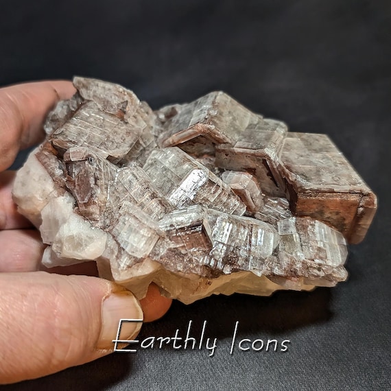 High-Quality Chocolate Calcite Crystal Cluster from Leiping Mine, Hunan, China; Raw Red Brown Calcite Specimen; Chinese Calcite Cluster