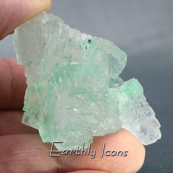 Halite with Atacamite from Rudna Mine, Poland; Green Halite; raw Halite Specimen; Green Atacamite Specimen; Polish Green Halite