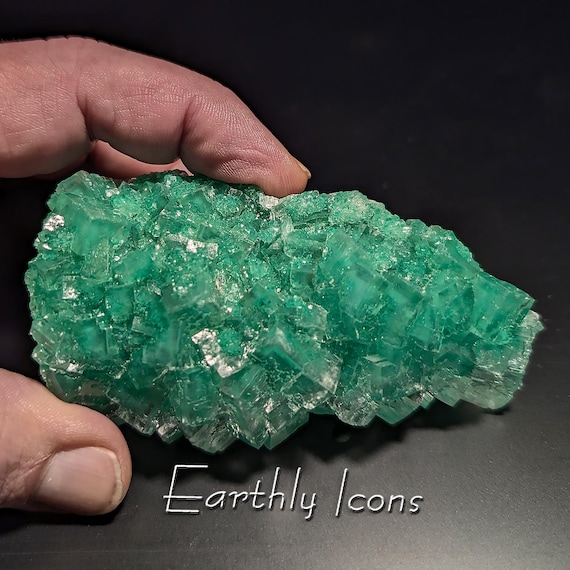 Large Top Color Halite with Atacamite from Rudna Mine, Poland; Green Halite; raw Halite Specimen; Polish Green Halite