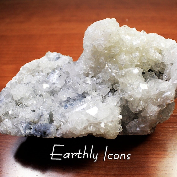Large (917g) Gemmy Apophyllite on Blue Chalcedony; Apophyllite Cluster Specimen; Apophyllite Crystal Cluster; Zeolite on Blue Chalcedony