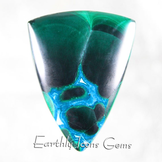 Malachite with Chrysocolla Designer Cut Cabochon