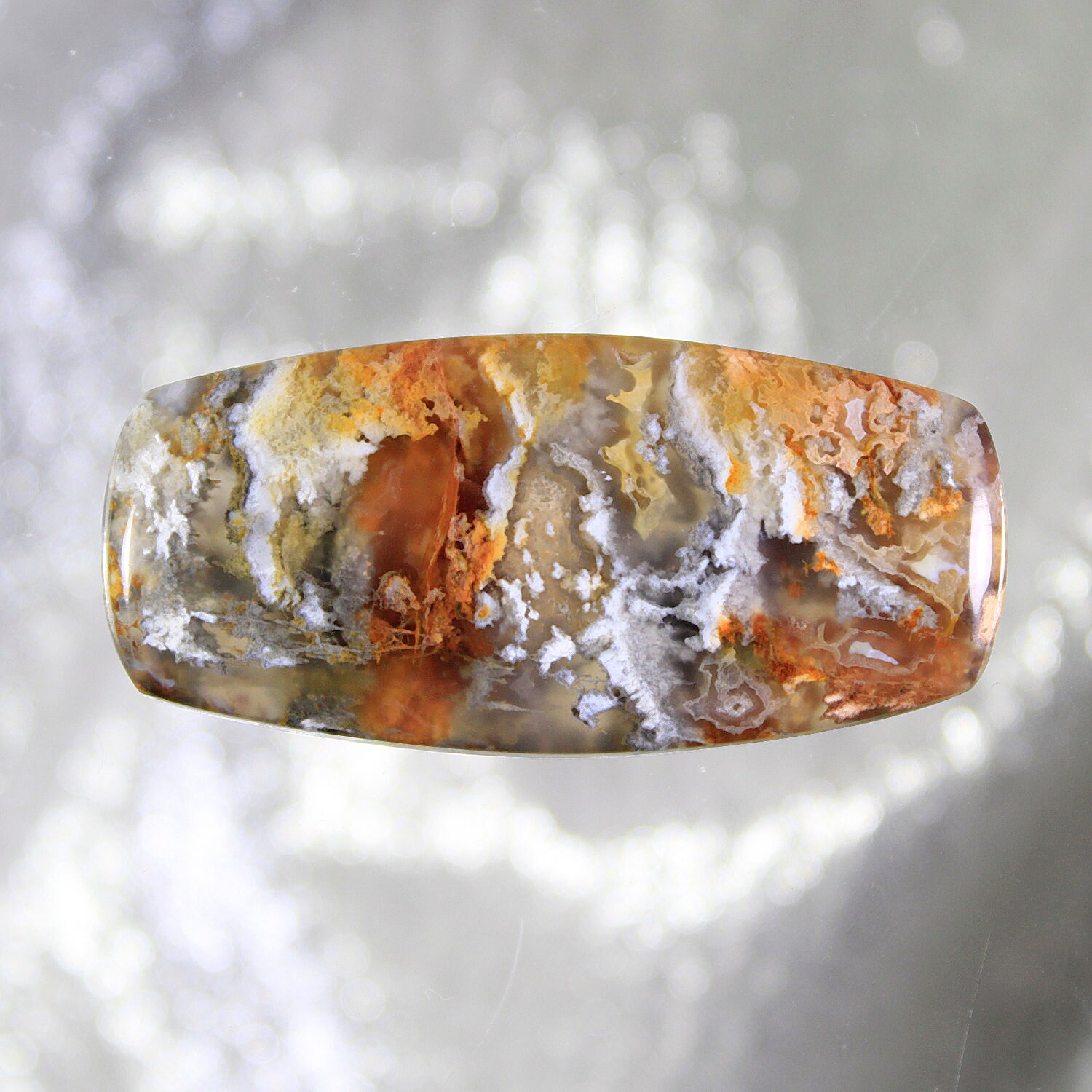 Graveyard Point Plume Agate Designer Cut Cabachon