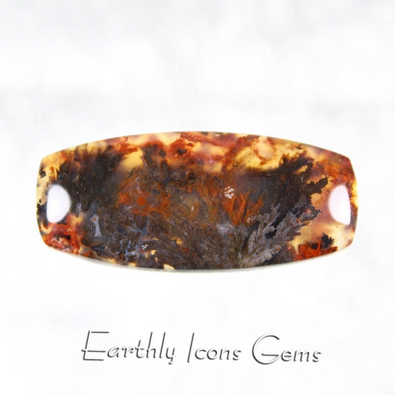 Woodward Ranch Plume Agate Designer Cut Cabochon; Designer Cabochons