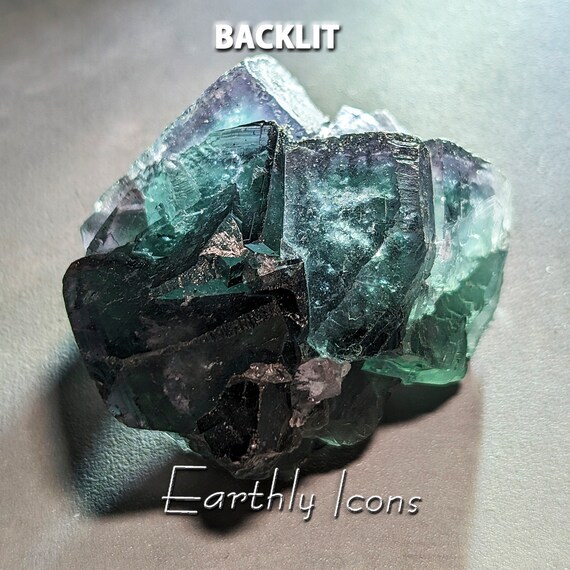 Fluorite from Superior Mine, Nigeria; Bi-Color Fluorite Crystals; Raw Mineral Specimen; Raw Fluorite; Fluorescent Nigierian Fluorite
