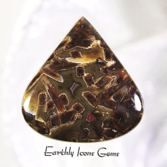 SALE PRICE - Turkish Ankara Stick Agate Designer Cut Cabochon, Designer Cabochons