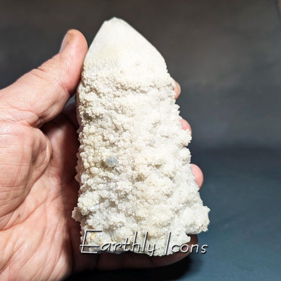 Inner Mongolian Quartz with Calcite and Fluorite Crystals; Mineral Specimen; Raw Quartz; Quartz Point