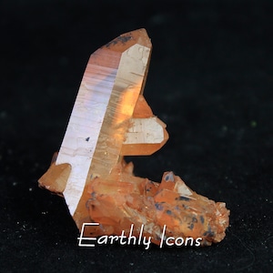 Natural Tangerine Quartz Crytal Specimen; Minas Gerais Crystal; Orange Quartz Cluster; Raw Tangerine Quartz; Brazilian Quartz Specimen