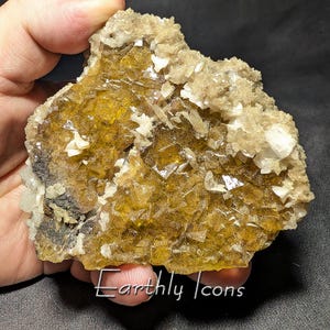 Golden Yellow Fluorite (627g) from Moscona Mine, Spain; Yellow Fluorite Cluster; Spanish Fluorite; Raw Fluorite Mineral Specimen