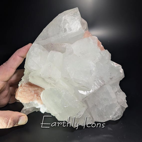 Large Apophyllite and Stilbite (3,908g) from Nashik District, Maharashtra, India; Apophyllite Crystal Specimen; Large Apophyllite Crystals