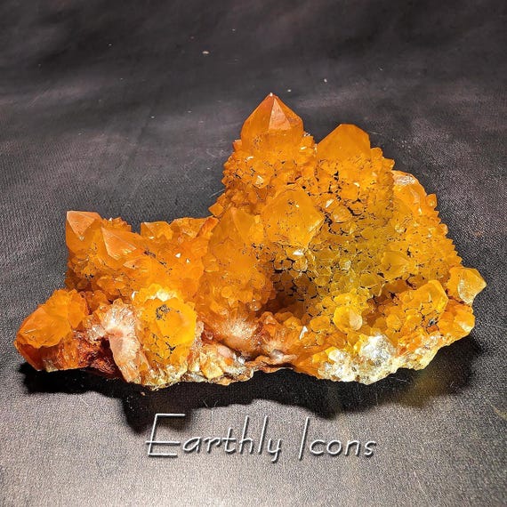 Golden Healer Spirit Quartz Crystal Cluster from South Africa; Cactus Quartz; Raw Mineral Display Specimen; Sunshine Spirit Quartz