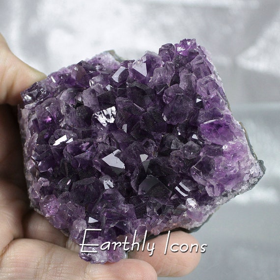 Deep Purple Amethyst Crystal Cluster; Amethyst Raw Crystal Cluster; Home Decor Crystal Gift; Reiki Healing Spiritual Protection Crystal