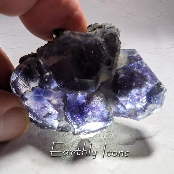 Tanzanite Fluorite from Fujian Province, China; Tanzanite Colored Fluorite; Raw Blue-Purple Fluorite Crystals; Natural Fluorite