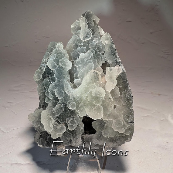 Drusie Gray Chalcedony Formation from Nasik, India; Mineral Display Specimen