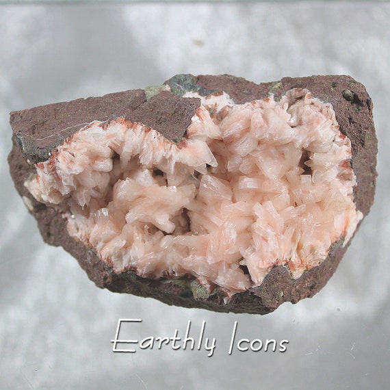 Pink Heulandite Specimen from Nasik, India; Pink Heulandite Crystal Cluster; Heulandite Mineral Specimenl; Decorator Display