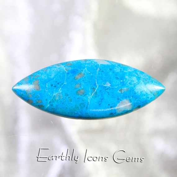 Gem Chrysocolla in Quartz Designer Cut Cabochon; Designer Cabochons