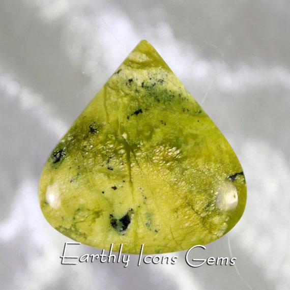 Lemon Turquoise (Tiggerite and Hematite) Designer Cut Cabochon, Designer Cabochons