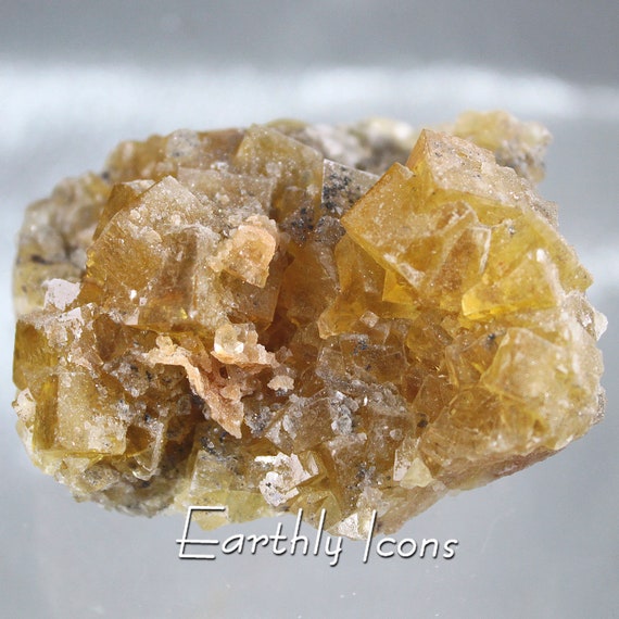 Yellow Fluorite (376g) Cluster Specimen from Moscona Mine, Spain; Raw Mineral Specimen