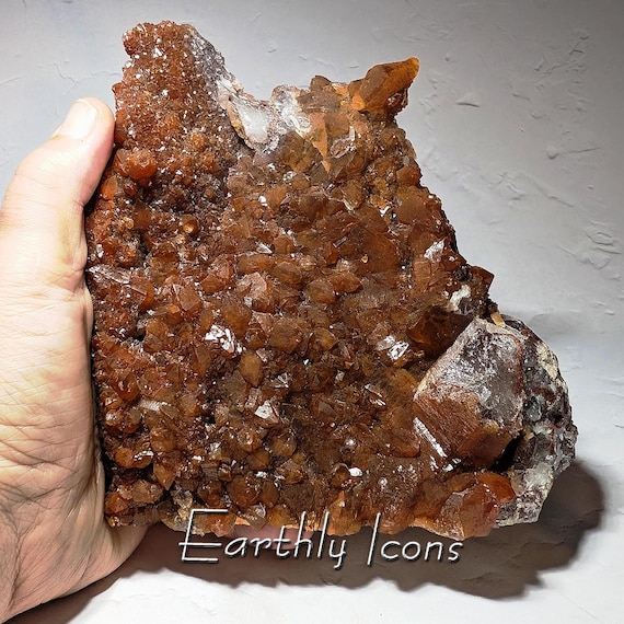 Large Red Hematite Quartz Cluster from Morocco; Red Quartz Crystal Cluster; Raw Quartz Crystals; Natural Red Quartz Crystals