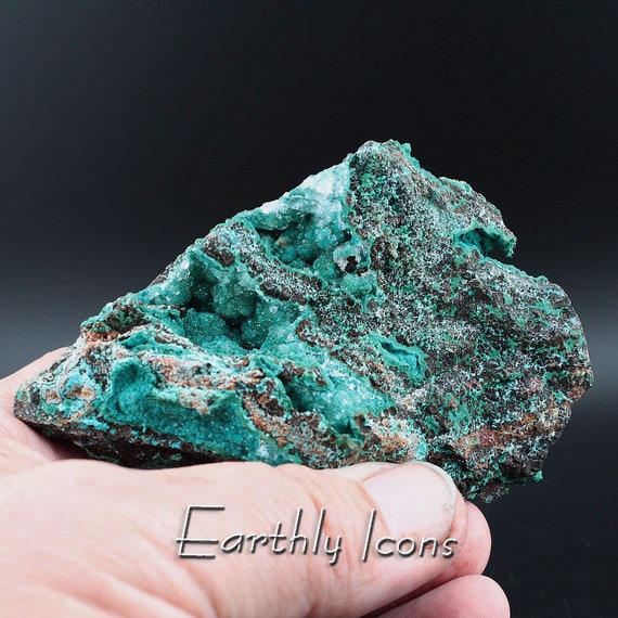 Botryoidal Chrysocolla Druzy Mineral Specimen from Arizona; Chrysocolla Raw Specimen; Chrysocolla Raw Crystals; Druzy Chrysocolla