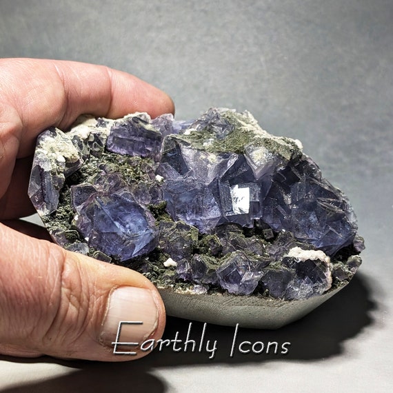 Tanzanite Fluorite from Fujian China; Tanzanite Colored Fluorite; Blue and Purple Fujian Fluorite; Raw Purple Fluorite Crystals