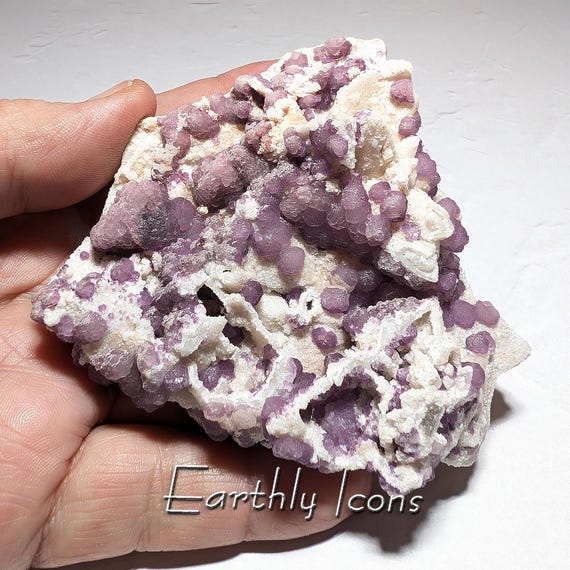 Fluorite on Quartz Epimorph from Second Chance Vein, Tombstone, Arizona; Purple Fluorite Crystals; Ball Fluorite; Raw Fluorite