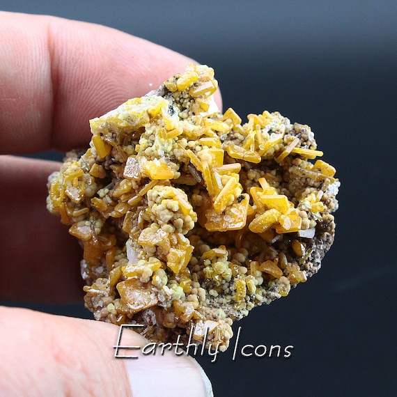 Wulfenite and Mimetite Mineral Combo Specimen; Mexican Wulfenite Crystals; Wulfenite Mimetite Specimen; La Morita Mine