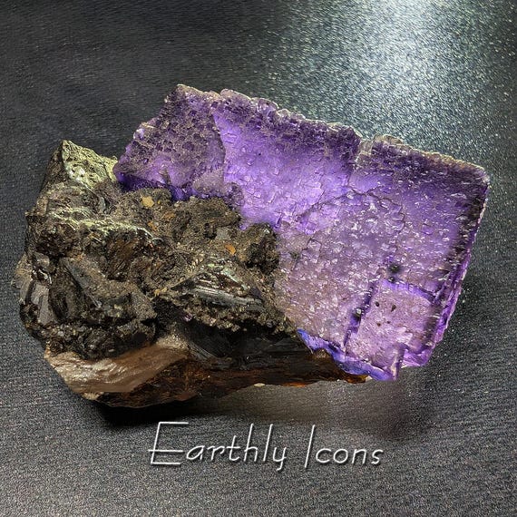 Fluorite with Sphalerite from Cave-In-Rock Mining District Illinois; Cave In Rock Purple Fluorite; Hardin County Fluorite; Collector Mineral