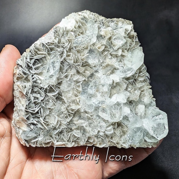 Plate Shaped Aquamarine on Mica Crystals; Sichuan Province, China; Raw Mineral Specimen