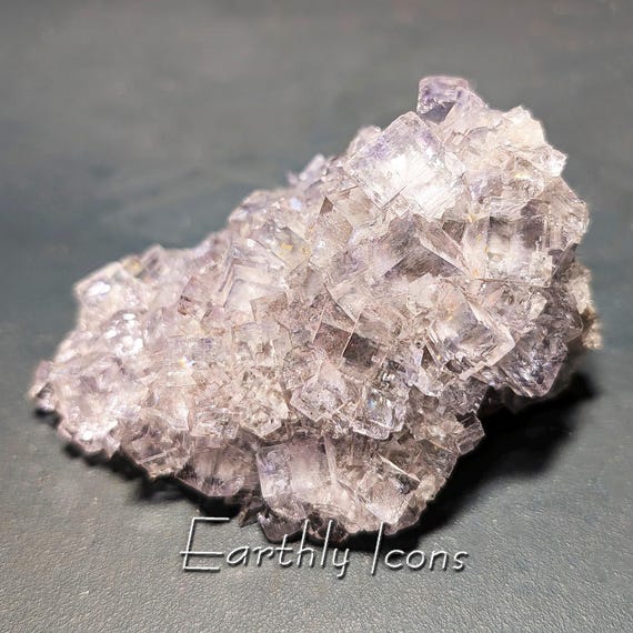 Fluorite from La Viesca Mine, Spain; Icy Clear Flourite Crystals; La Viesca Fluorite; Fluorite Mineral Specimen; Raw Fluorite Crystals